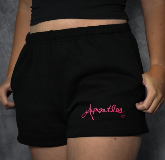 Girls Pink Love Shorts